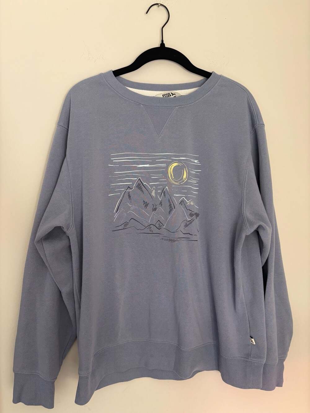 Eddie Bauer Women's Mountain Nature Graphic Crewneck Sweatshirt Blue Size XL